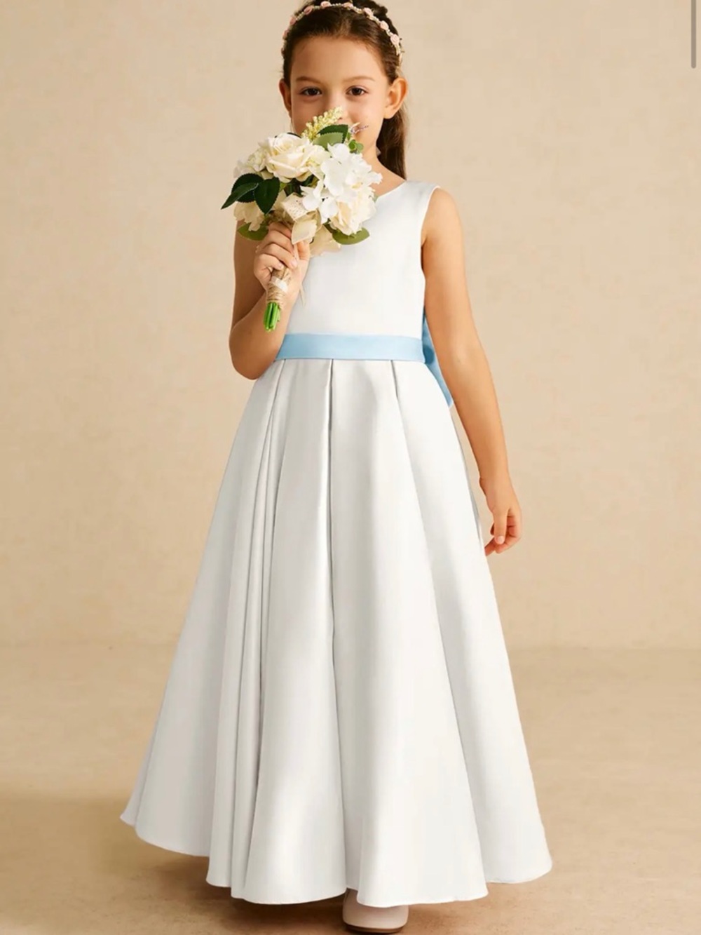 Azazie Pipsy Matte Satin Flower Girl Dress